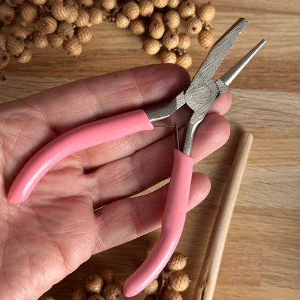 Rundzange mit pinkem Griff  | Schmuckzange DIY Schmuck | 12 cm lang