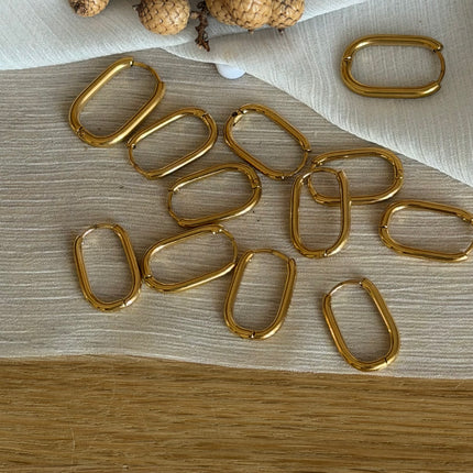 2 x Ovale Creolen | in Gold | 19 x 12 mm | Für Mikromakramee, Schmuck & DIY‘s