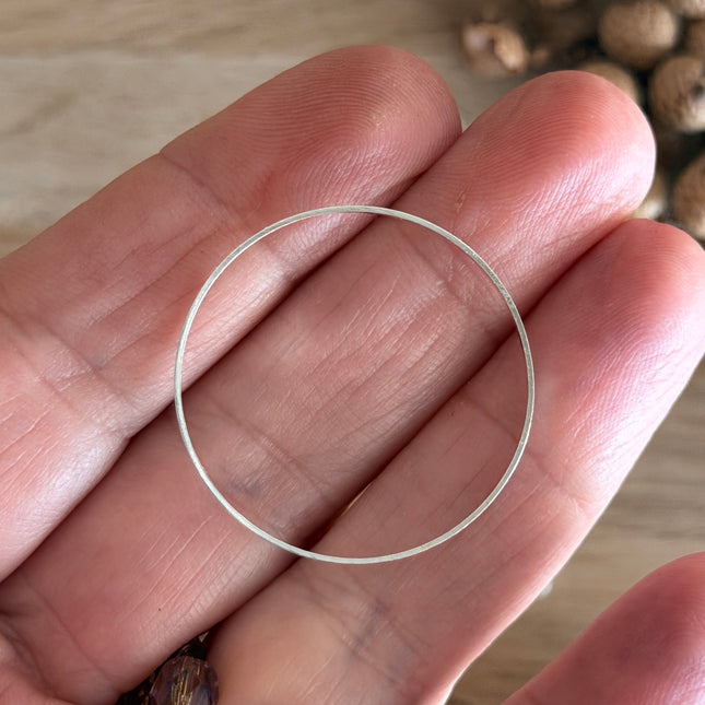 1 x Runder Ring Silber (3,2 cm) – vielseitig für DIY Schmuck & Mikromakramee
