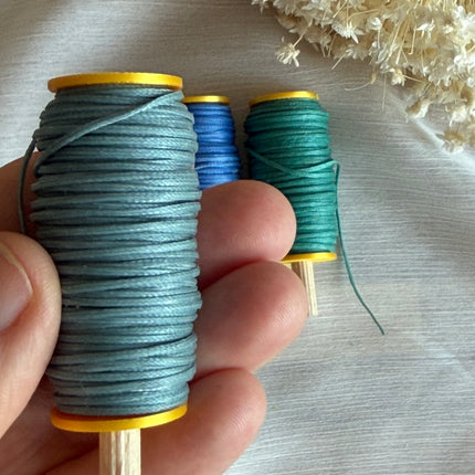 Ocean Blue – CT Point Farbset |  geflochtenes & gewachstes  Polyestergarn 1 mm | CT Point®| Mikromakramee Schmuckgarn