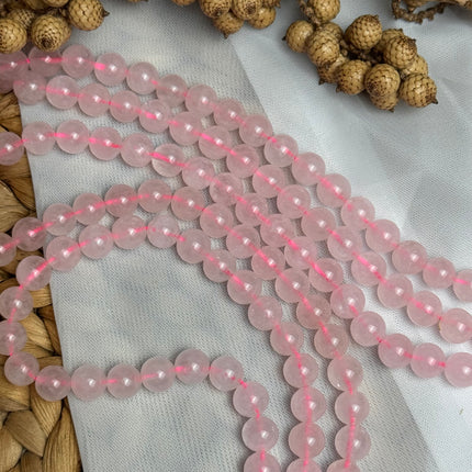 10 x Rosenquarz 8 mm | echte Edelsteinperlen - Makramee, Mikromakramee & DIY Schmuck