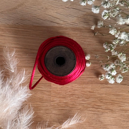 1 x Dunkelrote Schmuck Kordel in Seidenoptik  | ø 1,2 mm x 10 m | Für Mikromakramee, Schmuck & DIY‘s