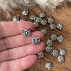 2 x Owl Silver Bead for Jewelry Making Macrame 10 mm