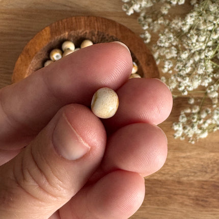 10 x Hellbraune runde Perlen aus Keramik | 8 mm | Für Mikromakramee, Schmuck & DIY‘s