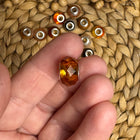 1 x Bernstein facettierte Acryl Spacerperle mit großem Loch für DIY Schlüssel- und Taschenanhänger