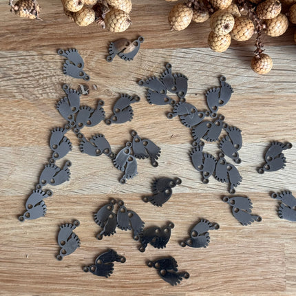 1 x Mini Footprint Connector – Stainless Steel 👣 | For Micromacrame, Jewelry, Bracelets &amp; DIYs