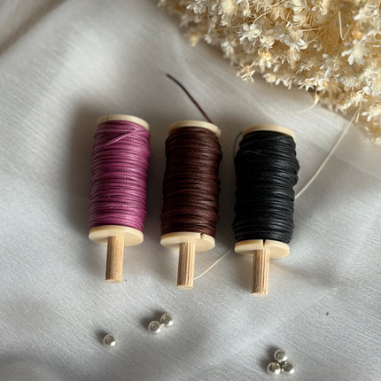 Dark Rose – CT Point Farbset |  geflochtenes & gewachstes  Polyestergarn 1 mm | CT Point®| Mikromakramee Schmuckgarn