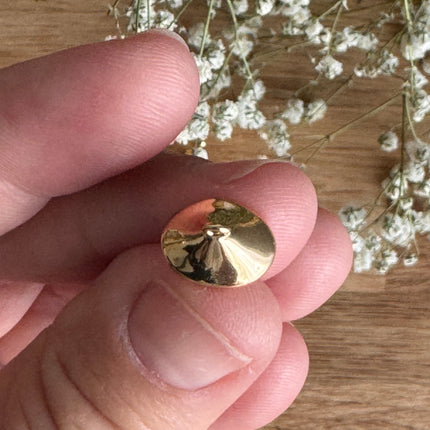 1 x Pilzanhänger 14 K vergoldet | 15 x 10 mm | Für Mikromakramee, Schmuck & DIY‘s