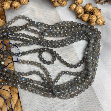 10 x Labradorit 4 mm | echte Edelsteinperlen - Makramee, Mikromakramee & DIY Schmuck
