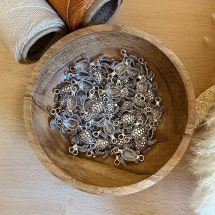 1 x Turtle Connector Silver | For Micromacrame, Jewelry &amp; DIY Projects