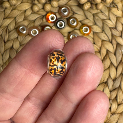 1 x Leo Acryl Spacerperle viele Farben mit großem Loch für DIY Schlüssel- und Taschenanhänger