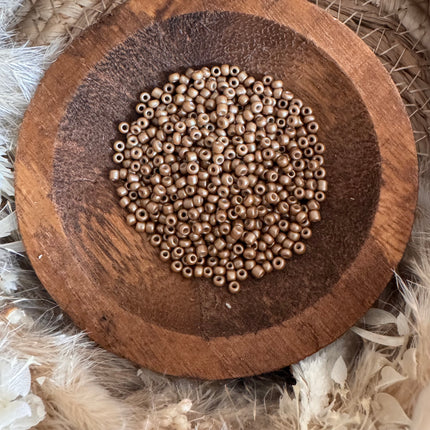 100 x Glasperlen | in Champagner | 3 mm | Für Mikromakramee, Schmuck & DIY‘s