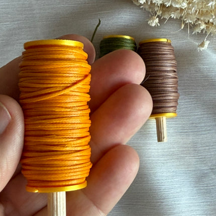 Autumn Glow – CT Point Farbset |  geflochtenes & gewachstes  Polyestergarn 1 mm | CT Point®| Mikromakramee Schmuckgarn