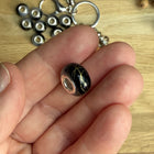 1 x Grau/Schwarz/Goldene Acryl Spacerperle mit großem Loch für DIY Schlüssel- und Taschenanhänger