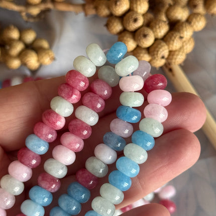 10 x Morganit Edelstein Perlen – bunt gemischt - Makramee, Mikromakramee & DIY Schmuck