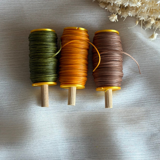 Autumn Glow – CT Point Farbset |  geflochtenes & gewachstes  Polyestergarn 1 mm | CT Point®| Mikromakramee Schmuckgarn