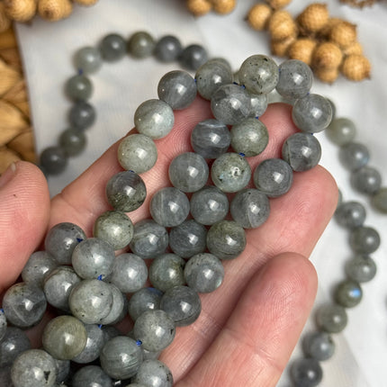 10 x Labradorit 8 mm | echte Edelsteinperlen - Makramee, Mikromakramee & DIY Schmuck