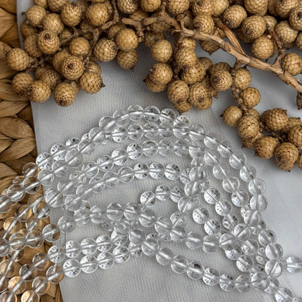 10 x Bergkristall 6 mm | echte Edelsteinperlen - Makramee, Mikromakramee & DIY Schmuck