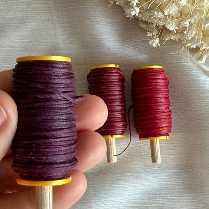 Berry Wine – CT Point Farbset |  geflochtenes & gewachstes  Polyestergarn 1 mm | CT Point®| Mikromakramee Schmuckgarn