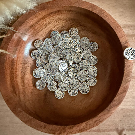 5 x Silber Lebensbaum Verbinder 9 mm (Lochgröße 1,2 mm) für Mikro Makramee DIY Schmuck