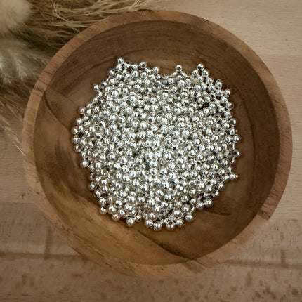 Versilberte (4 mm) Abstandhalter Perlen - nickelfrei