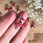 1 x Anhänger Rentier Silber-Rot- Weiß für DIY Schmuck - Weihnachten DIY