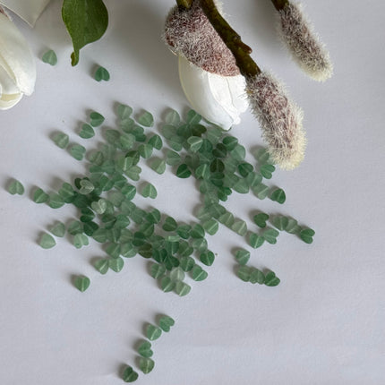 5 x Herz grüner Aventurin - ein wunderschönes Highlight für deine Schmuckkreationen | 6 mm (Bohrung 0,7 mm)