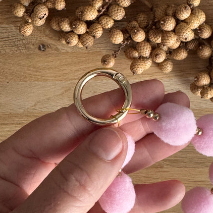 1 x  Schlüssel- und Taschenanhänger Pompom Rosa & Gold