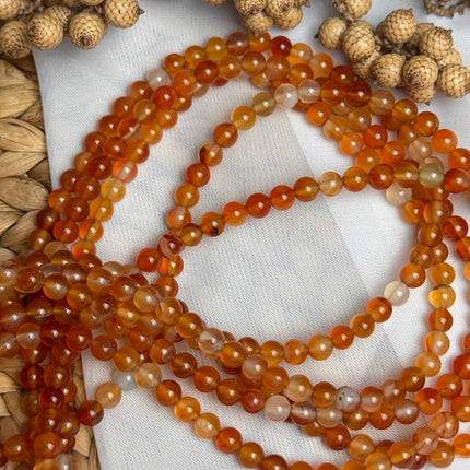 10 x Karneol 6 mm | echte Edelsteinperlen - Makramee, Mikromakramee & DIY Schmuck