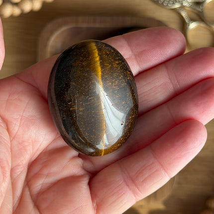 1 x Cabochon - Tigerauge - circa 5 x 3,5 cm |  Makramee, Mikromakramee & DIY Schmuck