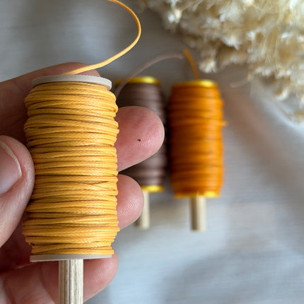 Golden Autumn – CT Point Farbset |  geflochtenes & gewachstes  Polyestergarn 1 mm | CT Point®| Mikromakramee Schmuckgarn