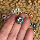 1 x Grün melierte Acryl Spacerperle Kristall mit großem Loch für DIY Taschen- und Schlüsselanhänger