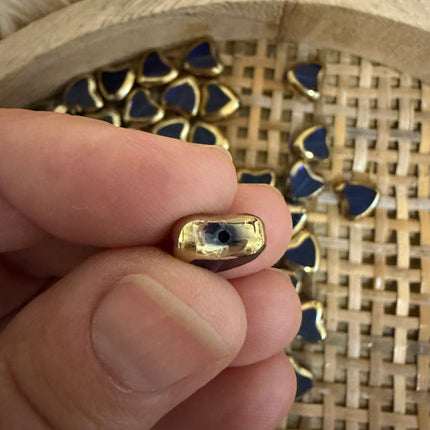 2 x Herz Glasperle | Blau transparent Gold | ca.ca. 9.5x10mm (Ø1.1mm | Für Mikromakramee, Schmuck & DIY‘s (Kopie)
