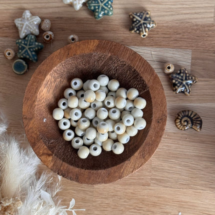 10 x Runde Perlen aus Keramik | in verschiedene Farben | Für Mikromakramee, Schmuck & DIY‘s