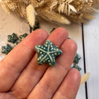 1 x Seesternperle aus Keramik | in Türkis - Petrol| Für Mikromakramee, Schmuck & DIY‘s