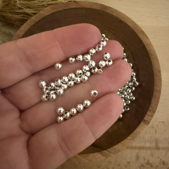Versilberte (4 mm) Abstandhalter Perlen - nickelfrei