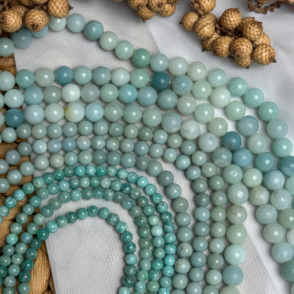 10 x Amazonit 8 mm | echte Edelsteinperlen - Makramee, Mikromakramee & DIY Schmuck
