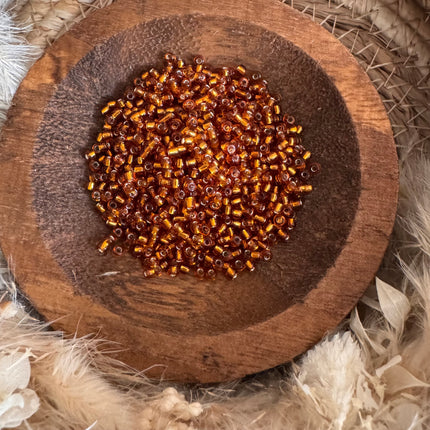 100 x Transparent Glass Beads | in Copper | 3 mm | For Micromacrame, Jewelry &amp; DIYs