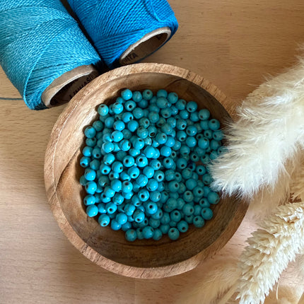 10 x 6 mm Türkis Naturstein Perle DIY für Schmuck Armbänder Ketten Mirko Makramee