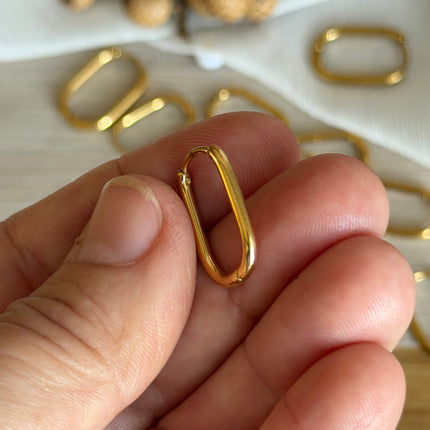 2 x Ovale Creolen | in Gold | 19 x 12 mm | Für Mikromakramee, Schmuck & DIY‘s