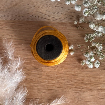 1 x Goldgelbe Schmuck Kordel in Seidenoptik  | ø 1,2 mm x 10 m | Für Mikromakramee, Schmuck & DIY‘s