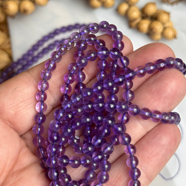 10 x Amethyst 4 mm | echte Edelsteinperlen - Makramee, Mikromakramee & DIY Schmuck