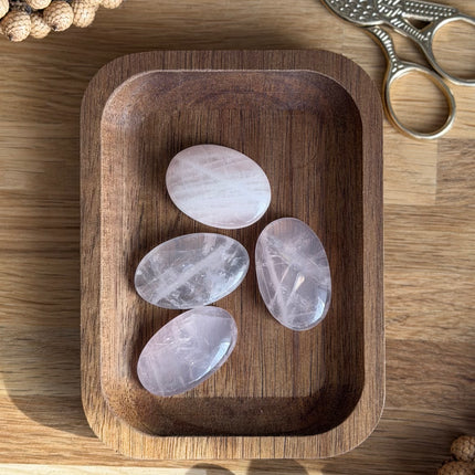 1 x Cabochon Rosenquarz - circa 3,5 x 2,2 cm |  Makramee, Mikromakramee & DIY Schmuck