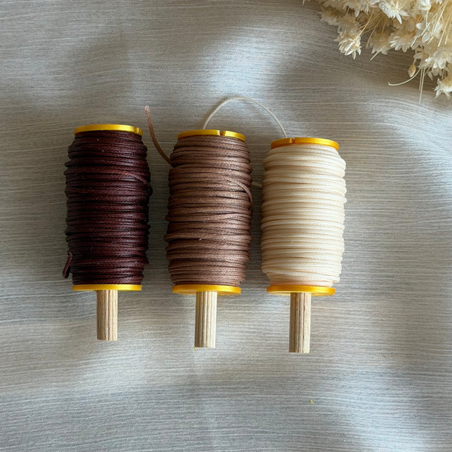 Coffee & Cream – CT Point Farbset |  geflochtenes & gewachstes  Polyestergarn 1 mm | CT Point®| Mikromakramee Schmuckgarn