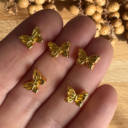 1 x süßer Schmetterling Gold Verbinder | Für Mikromakramee, Schmuck, Armbänder & DIY‘s