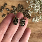 2 x Eulenanhänger aus Bronze | 15 x 10 mm | Für Mikromakramee, Schmuck & DIY‘s