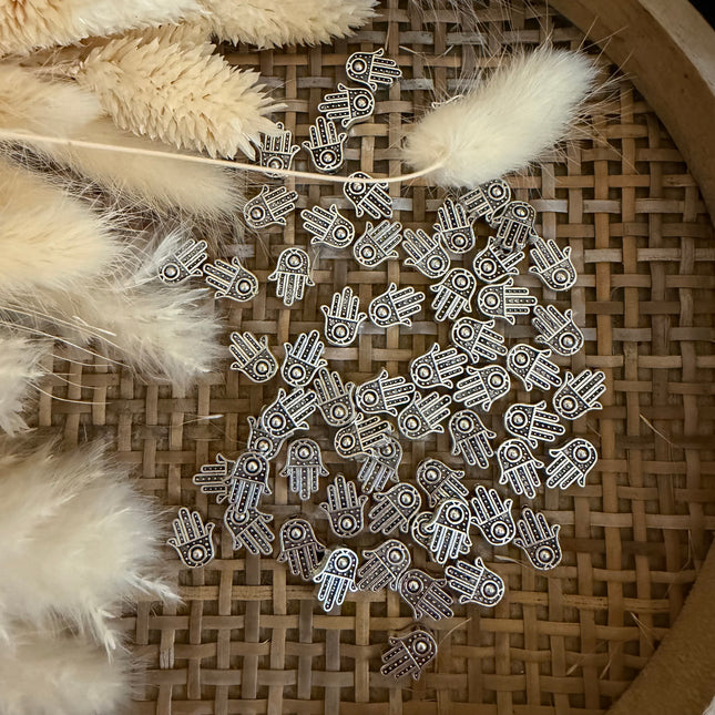 1 x Fatima Hand Silber Perle für Schmuckherstellung Arm- Fußband Kette Makramee