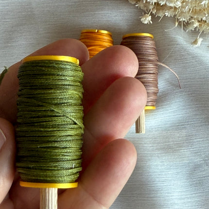 Autumn Glow – CT Point Farbset |  geflochtenes & gewachstes  Polyestergarn 1 mm | CT Point®| Mikromakramee Schmuckgarn