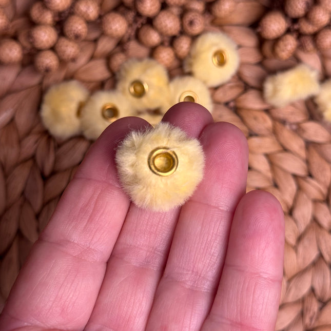 1 x Gelb Plüschperle mit großem Loch für DIY Schlüssel- und Taschenanhänger