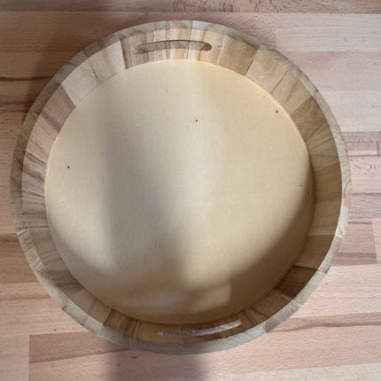 Holztablett (Durchmesser 24cm, Höhe 5 cm)